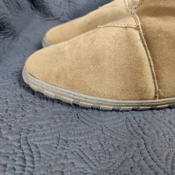 Cloud Nine Sheep Skin Suede Brown Moccasin Shearling Lined Comfy Slipper Men's 9 - Picture 5 of 11